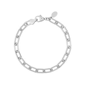 2023 nuevo estilo 14K joyería plata mujer pulsera grande Paperclip cadena pulsera - Product Image 5