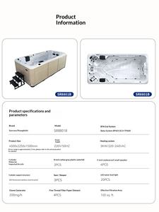 Piscina Acrílica Rectangular Infinita para Villa, Casa de Huéspedes, Surf, Corriente <span class=keywords><strong>Contracorriente</strong></span>, <span class=keywords><strong>Spa</strong></span> de Masaje Balboa para Exteriores - Product Image 5
