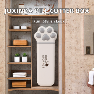 กล่องยาพลาสติกพกพา JUXINDA YH-91 พร้อมที่ตัดและจ่ายยา กล่องยาแบบสี่เหลี่ยมขนาดเล็กปิดผนึก - Product Image 2