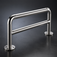 Ensemble de main courante robuste en acier inoxydable 304 soudé avec coudes sans soudure et plaques de base à bride pour escalier