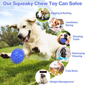 Professional Classic Indestructible Rubber <strong>Tennis</strong> <strong>Ball</strong> <strong>Toy</strong> for <strong>Dogs</strong>-Interactive Squeak Bite Chewing Anxiety Relief Blue/Orange - Product Image 2