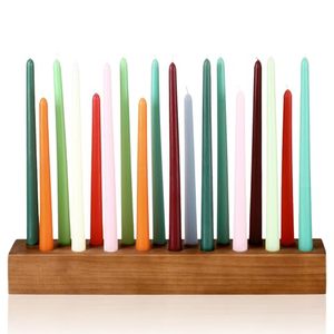 Bougeoirs en bois pour bougies coniques pour fête d'anniversaire, centre de table, bougeoirs géants en bois de style ferme, décorations - Product Image 1