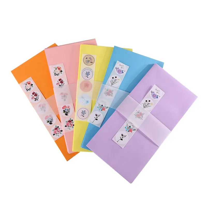 Stok Amplop Kertas Warna-warni untuk Kartu Hadiah Kemasan Undangan Surat Aneka Warna 110X220 Mm DL