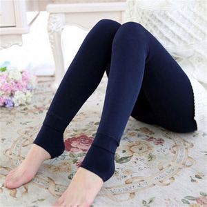K1369 Women Mid Waist Casual Woven Thick Fur Warm Winter Leggings 400g Spandex/Nylon Pants Anti-Bacterial Ankle-Length Letter - Product Image 6
