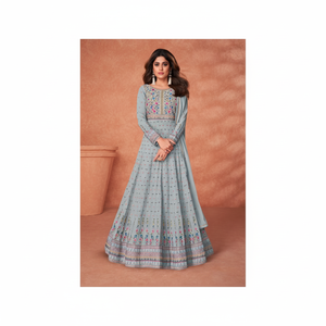 Vestido Anarkali elegante con lentejuelas, traje para boda y fiesta, precio al por mayor de la India - Product Image 1