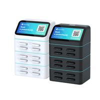 Estación de Carga Portátil de 12 Ranuras, Resistente al Fuego, de ABS, para Alquiler de Power Banks con Código QR para Laptop y Reloj Inteligente