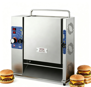 Tostadora Comercial Vertical de Cadena para Panes de Hamburguesa, Máquina Automática para Tostar Pan de Hamburguesa para Restaurantes de Comida Rápida - Product Image 1