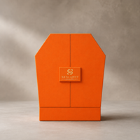 Boîte cadeau vide de luxe personnalisée en orange, boîte hexagonale pour cosmétiques et parfums, emballage OEM pour huile de parfum de luxe