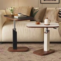 Table d'appoint mobile pour canapé, petite table de salon, table basse, table de chevet relevable de style médiéval pour chambre, bureau d'ordinateur avec rangement