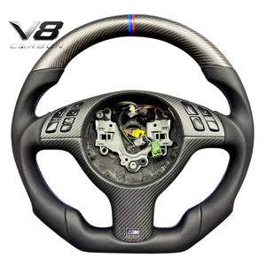 Volant en fibre de carbone véritable V8carbon pour <span class=keywords><strong>B10</strong></span> E39 96-04, accessoires de voiture, pièces automobiles, modification, style sport, course, personnalisé - Product Image 4