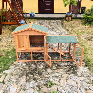 SDR003 Luxury Modern Breathable Eco-Friendly Wooden Pet Villa for Rabbits <b>Small</b> Animals Horizontal <b>Sliding</b> Door Print - Product Image 2