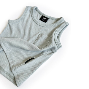 Tùy Chỉnh Đính & Thiết Kế Quần Áo Trẻ Em Đặt Mùa Hè Bán Buôn Bông Trẻ Sơ Sinh Trang Phục Unisex Kid Quần Áo Đặt Biển Bên Gân Tank Set - Product Image 3