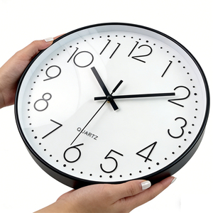 WSY452 Horloge murale promotionnelle moderne, simple et minimaliste, décoration murale, horloge murale à une face, en plastique, cadeau, horloge murale à quartz - Product Image 1