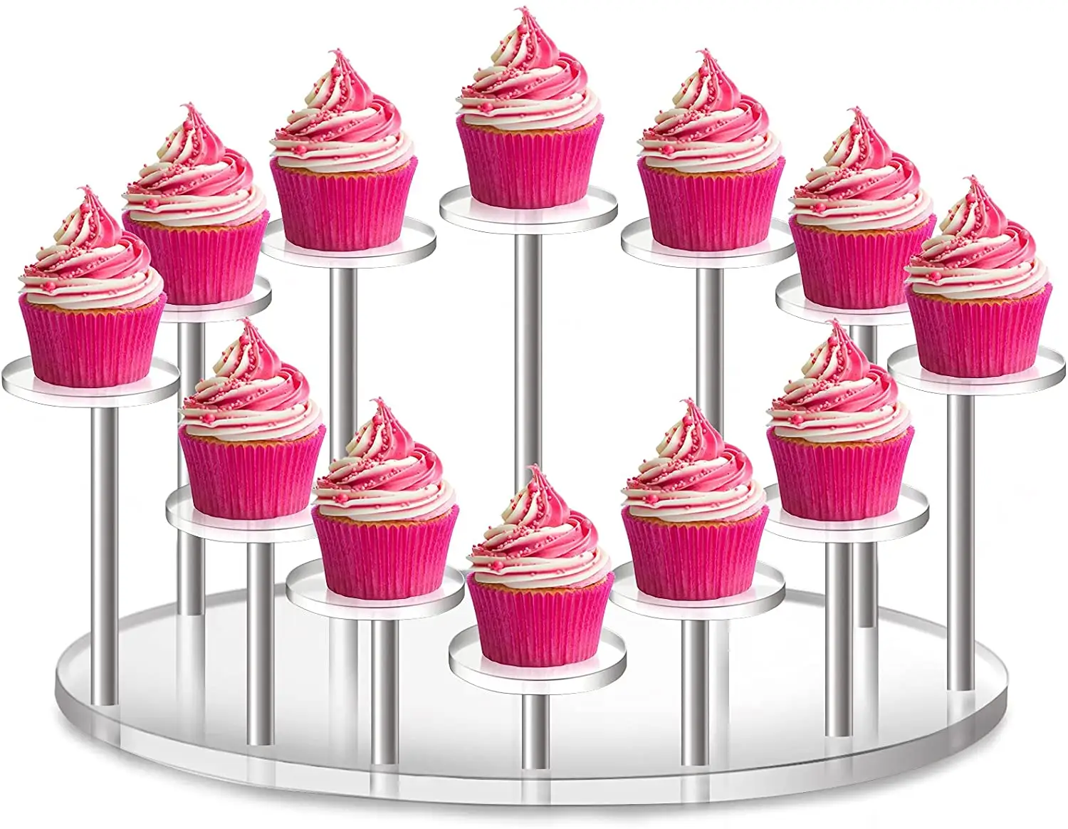 Groothandel Ronde Cupcake Stand Acryl Cupcake Display Stand Cupcake Lade