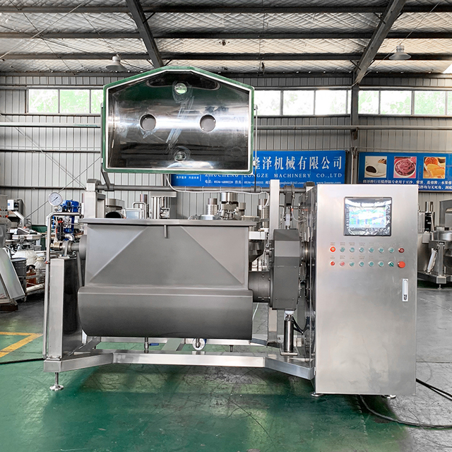 Electric Induction Horizontal Vacuum Cooking Mixer Industrial Automatic Jacketed Kettle With Agitator for Paste Jams Concentrate
