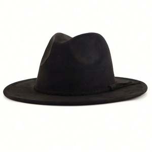 Chapeaux Fedora unisexes en daim à large bord, style gentleman, pour fêtes et affaires, vente en gros pour la saison hivernale - Product Image 2