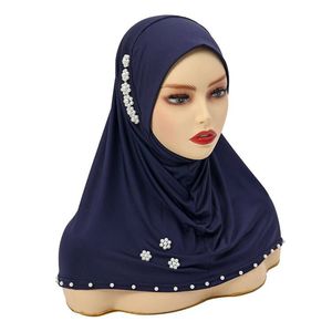 YOMO 51x51cm Polyester Beads <b>Bonnet</b> Hijab - Stretch Instant Scarf Muslim Headwrap with Star Design, Islamic Headband Turbante - Product Image 3