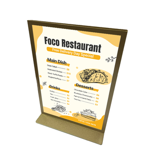 Khách sạn nhà hàng đơn chủ kim loại Máy tính để bàn bảng quảng cáo đứng lên thép không gỉ hiển thị đứng - Product Image 1