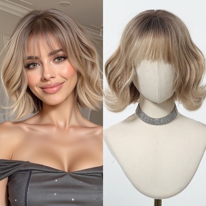 Bobo frangia dritta parrucca in fibra sintetica stile <span class=keywords><strong>corto</strong></span> completo auricolare - Product Image 6
