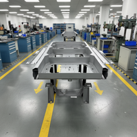 Pièces de fabrication de châssis en tôle soudée sur mesure, certifiées ISO 9001, robustes, avec base thermolaquée pour équipement