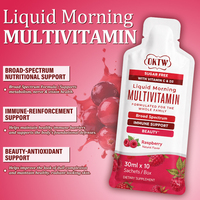 Boisson multivitaminée liquide OKTW pour le matin avec vitamine C D3, saveur framboise, contribue à maintenir des barrières immunitaires saines, complément alimentaire