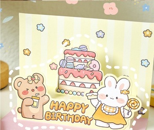 Tarjeta de Cumpleaños con Diseño de Niña de Dibujos Animados, Idea de Regalo, Linda Tarjeta de Felicitación Tridimensional con Sobre - Product Image 4