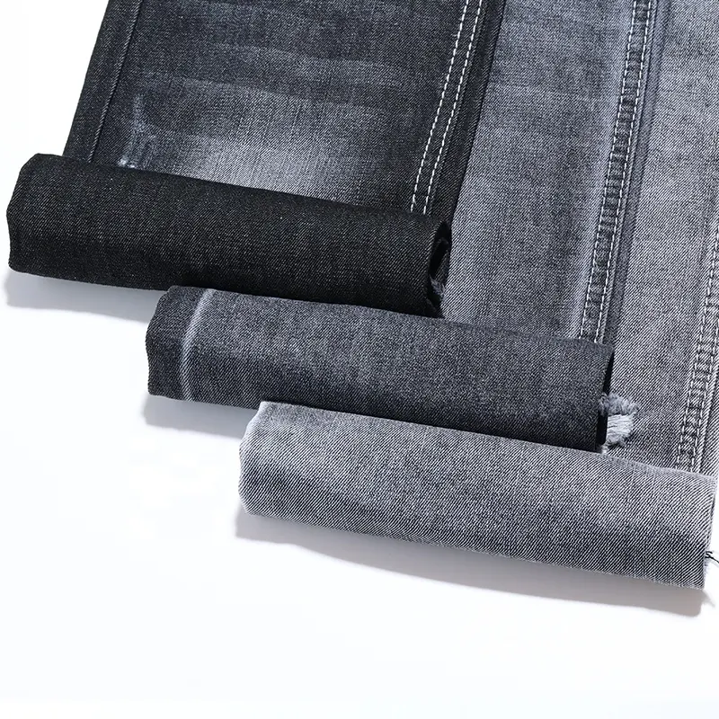 Black Right Twill 80% Baumwolle Denim Stoff für Jeans 7.6Oz Hochwertiger Denim Stoff Großhandel