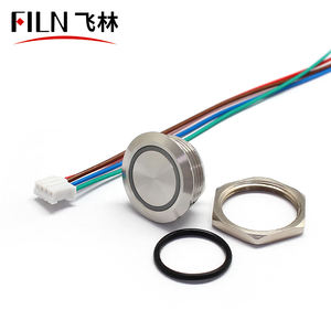 فيلم جديد تصميم 19 مللي متر معدن زر قصيرة حجم الجسم مع موصلات الفولاذ المقاوم للصدأ 1NO أربعة دبابيس/أسلاك جرس الباب الاستخدام - Product Image 2