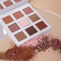 Palette de fards à paupières mats personnalisée 9 couleurs, ultra-maléables, tons froids, texture lisse, longue tenue
