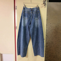 Jean évasé rétro américain pour femme, taille haute, jambe large, longueur ras du sol, avec boutons métalliques, style streetwear