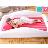 Fábrica 3 color 0,42mm inflable niño cama de viaje con seguridad parachoques | Portátil cama de niño para niños | Niño colchón de aire
