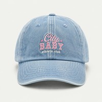 Casquette de baseball non structurée à profil bas en denim délavé vintage de haute qualité, avec logo brodé personnalisé, pour femme, 6 panneaux, style Dad Hat, vente en gros