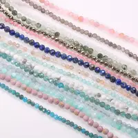 Natural Stone Loose Beads, Micro Faceted
