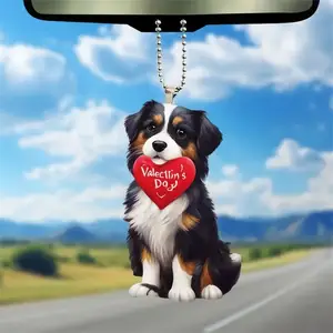 2Dアクリルフラットペンダント車の装飾ペンダントかわいい子犬バックパックキーホルダー装飾ギフトのための最高の贈り物