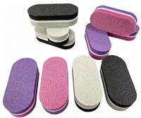 Bloc polissoir pour ongles Amilay de qualité professionnelle, format doigt, double face, coloré, grains 80/100/180/240, outil de polissage pour nail art