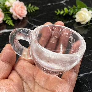 Tasse en cristal de quartz naturel transparent, tasse à thé en cristal sculpté, 8,5-9 cm, tasse à eau en cristal de guérison, chakra, reiki, méditation, décoration de la maison - Product Image 4