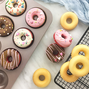 12-Cated Anti-Aanbakvorm Bakvormen Bakvormen Cakevorm Koolstofstaal <span class=keywords><strong>Donut</strong></span> Mal Voor Bakgereedschap - Product Image 6