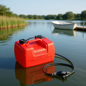 Tanque de Combustible Portátil de Plástico Rojo de 12L con Manguera para Uso Marino en Embarcaciones - Product Image 2