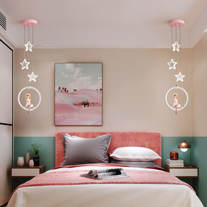 Candelabro de cristal LED para niños bonitos para dormitorio de <span class=keywords><strong>niñas</strong></span>, comedor, lámparas colgantes de <span class=keywords><strong>techo</strong></span> que lámpara colgante Led de Hotel para niños - Product Image 1