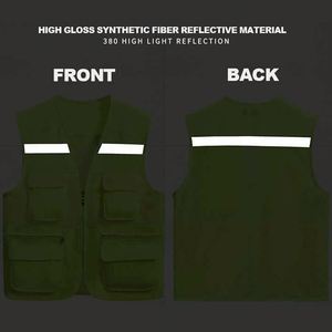 Customized Mesh <b>Reflective</b> Vest <b>Jacket</b> Work Clothes Shirt Construction Clothing Safety Work <b>Reflective</b> Vest With Pocket Logo - Product Image 4