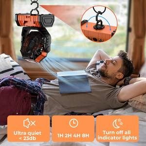 <span class=keywords><strong>Ventilatore</strong></span> da Campeggio Ricaricabile da 40000mAh con Lanterna LED, 4 Velocità, Portatile <span class=keywords><strong>per</strong></span> Tenda da <span class=keywords><strong>Esterno</strong></span> con Gancio e Telecomando - Product Image 6