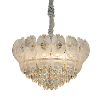 Lustre en cristal floral de style français luxueux, idéal pour les villas, les salles de banquet et les halls d'hôtels