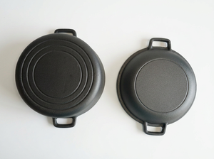 Pentola in Ghisa con Coperchio Multifunzione, <span class=keywords><strong>Set</strong></span> di Pentole Profonde per Campeggio, Forno Olandese per Famiglia, Casa, Cucina e Attività all'Aperto - Product Image 2