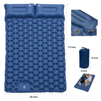 Matelas gonflable double léger et portable avec coussin d'air, moderne, pliable, pompe intégrée, imperméable, valeur R 1.6-2.4, pour 1-2 personnes