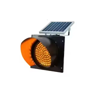 Panneau de signalisation à LED 300mm Feu de circulation solaire à LED clignotant pour la sécurité routière Feu d'avertissement de danger de circulation