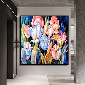 100% Hand Painted Modern Multicolor Flower Close-up Decorative Picture modern abstract beautiful arts lily flower oil paintings