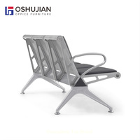 Chaise de gang d'hôpital avec coussin en cuir PU 3 places banc de réception en métal chaise de salle d'attente d'aéroport