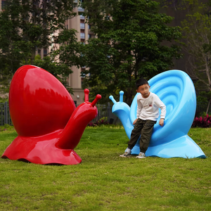 Fabriek Custom Outdoor Hars Zitbank Sculptuur Glasvezel Cartoon Dier Slak Stoel Standbeeld - Product Image 6