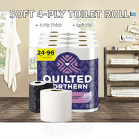 Rouleau de papier toilette en bambou matelassé sans mandrin, 2 plis, doux, jetable, pour usage domestique