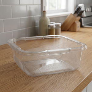Recipiente Cuadrado Transparente de Plástico de 7L, Fácil de Limpiar, Multiusos, para Almacenamiento en la Cocina, para Lavar Frutas y Verduras - Product Image 1